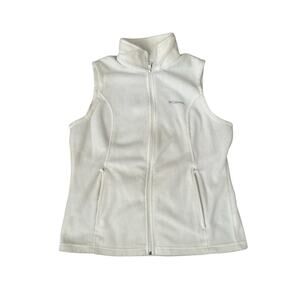 Columbia White Full Zip Womens XL Lightweight Fleece Vest